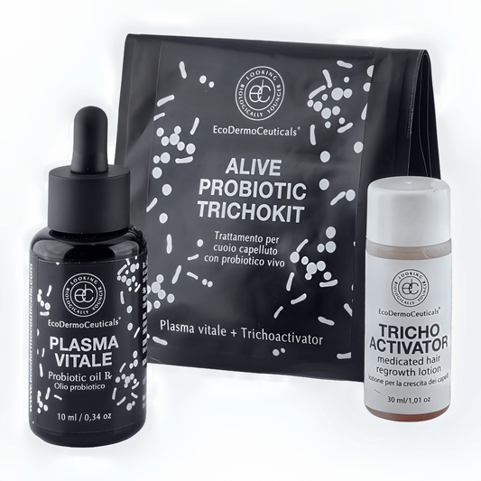 Alive Probiotic Trichokit trattamento per il cuoio capelluto con probiotico vivo plasma vitale 10 ml. + trichoactivator 30ml - 4Nutrition