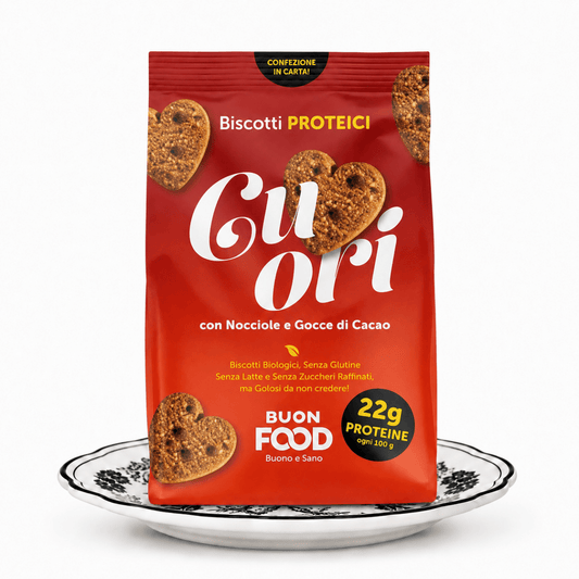 Cuori proteici con nocciole e gocce di cacao 200 g - ForLongevity